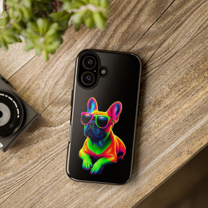 Neon French Bulldog phone case