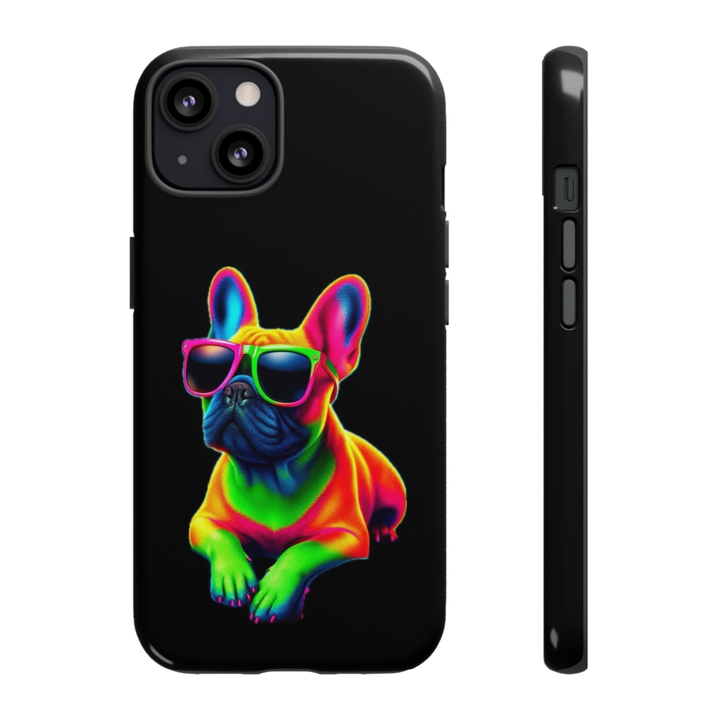 Neon French Bulldog phone case