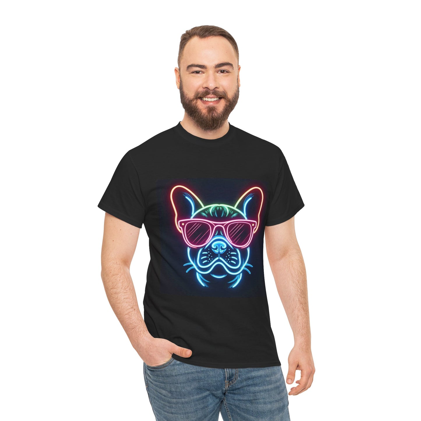 Mens neon French Bulldog T-shirt