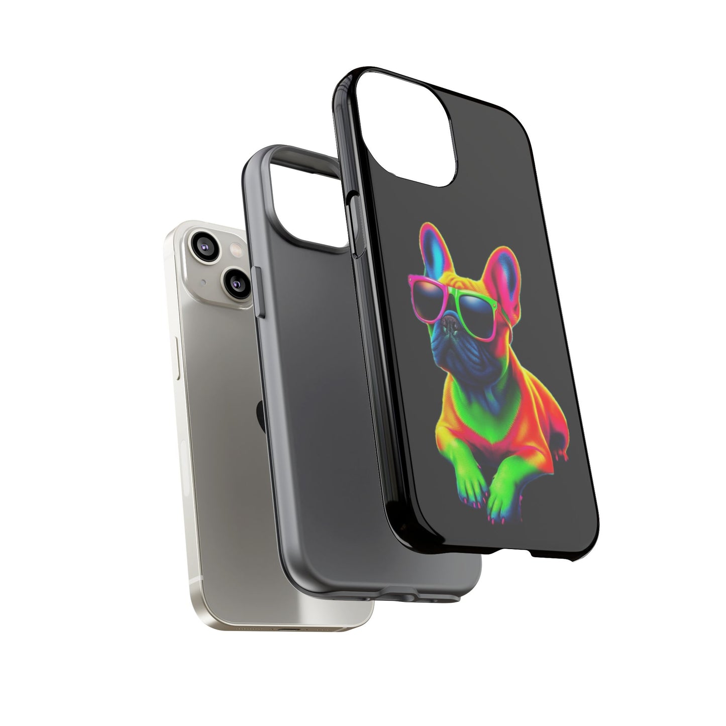 Neon French Bulldog phone case