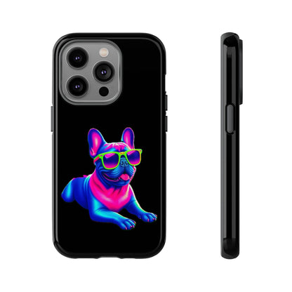 Neon French Bulldog phone case