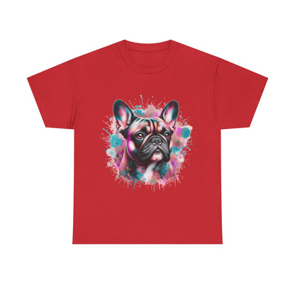 Womens Colourful French Bulldog artistic T-shirt