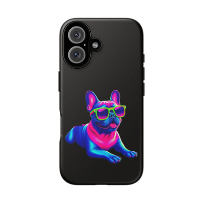 Neon French Bulldog phone case