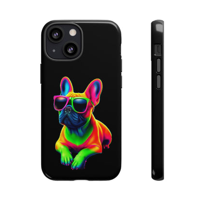 Neon French Bulldog phone case