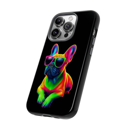 Neon French Bulldog phone case