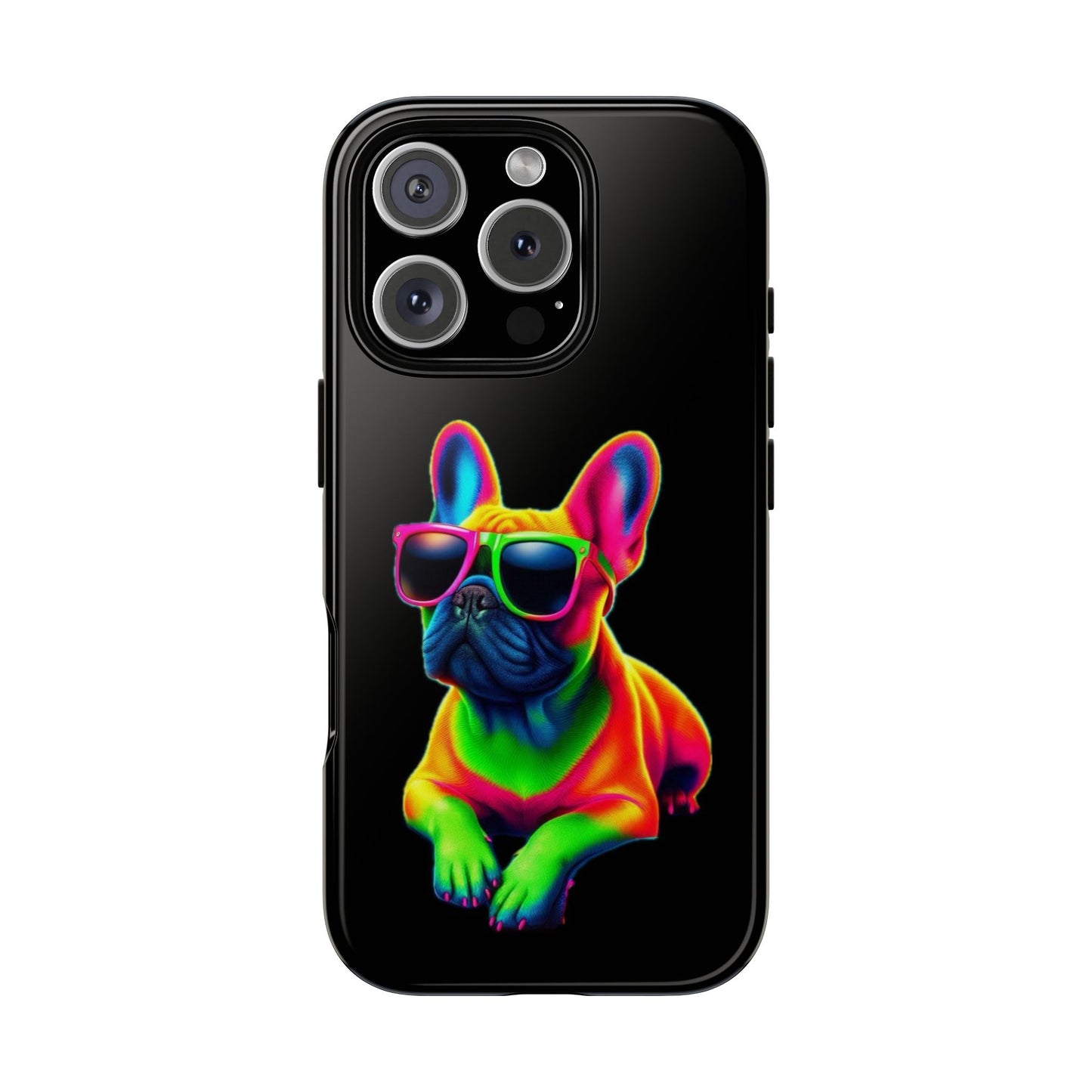 Neon French Bulldog phone case