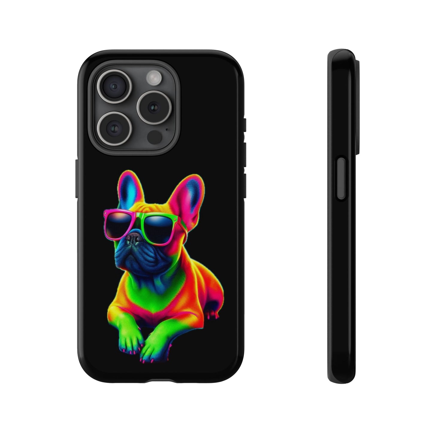 Neon French Bulldog phone case