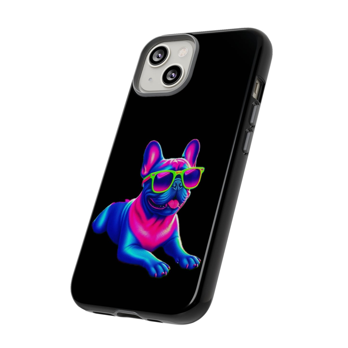 Neon French Bulldog phone case