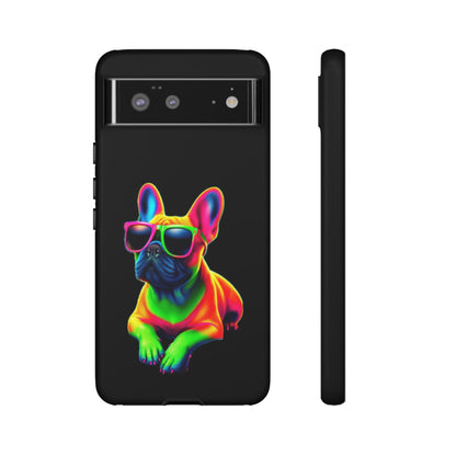 Neon French Bulldog phone case