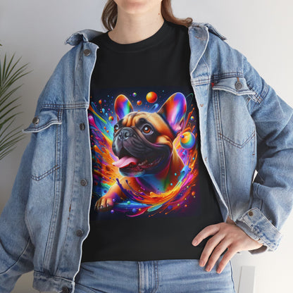 Womens Colourful French Bulldog artistic T-shirt