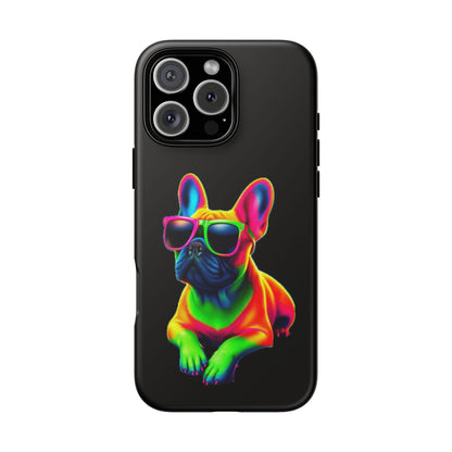 Neon French Bulldog phone case