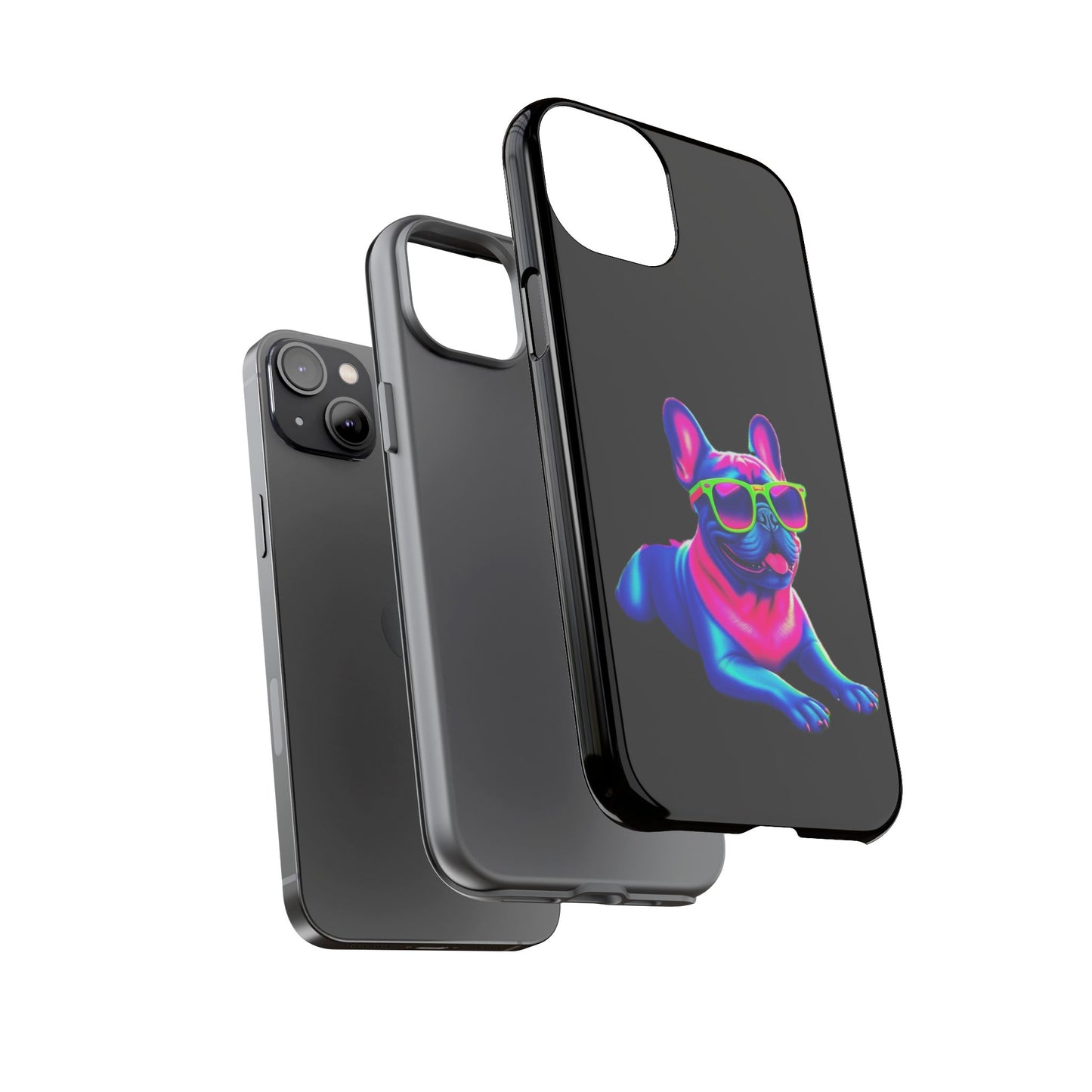 Neon French Bulldog phone case