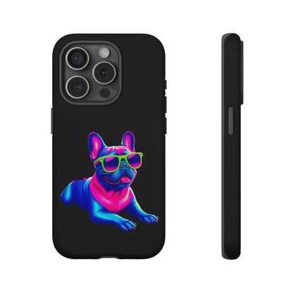 Neon French Bulldog phone case