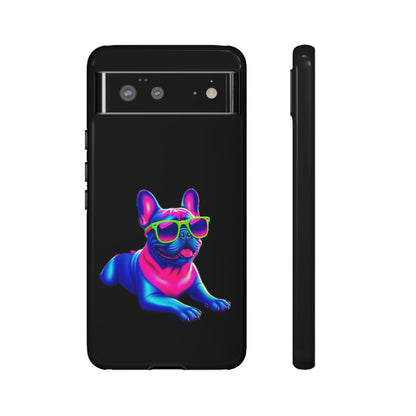 Neon French Bulldog phone case