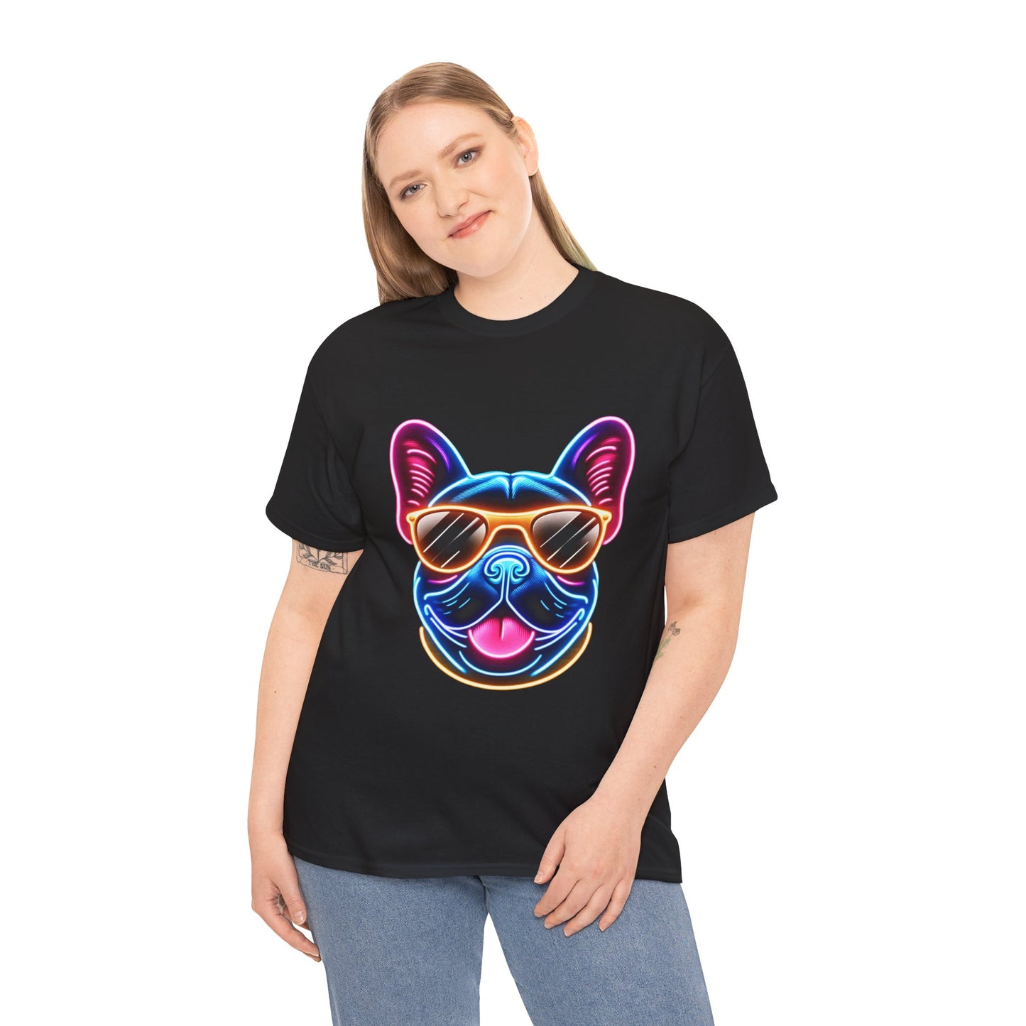 Womens neon French Bulldog T-shirt