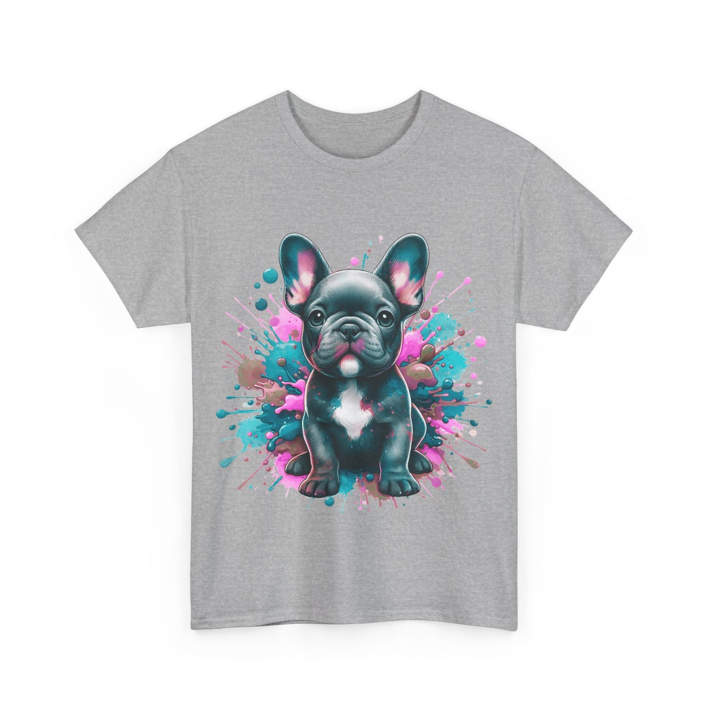 Womens Colourful French Bulldog artistic T-shirt