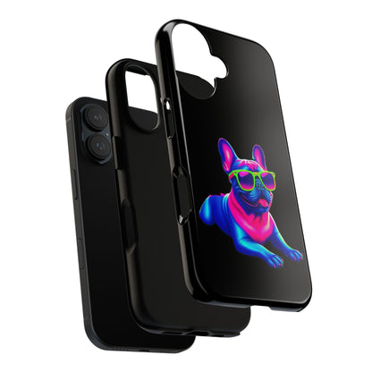 Neon French Bulldog phone case