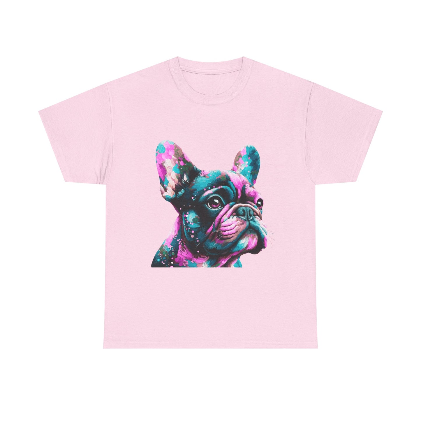 Womens Colourful French Bulldog artistic T-shirt