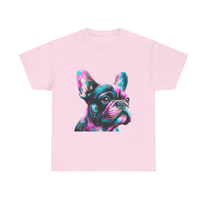 Womens Colourful French Bulldog artistic T-shirt