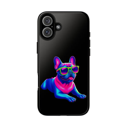 Neon French Bulldog phone case