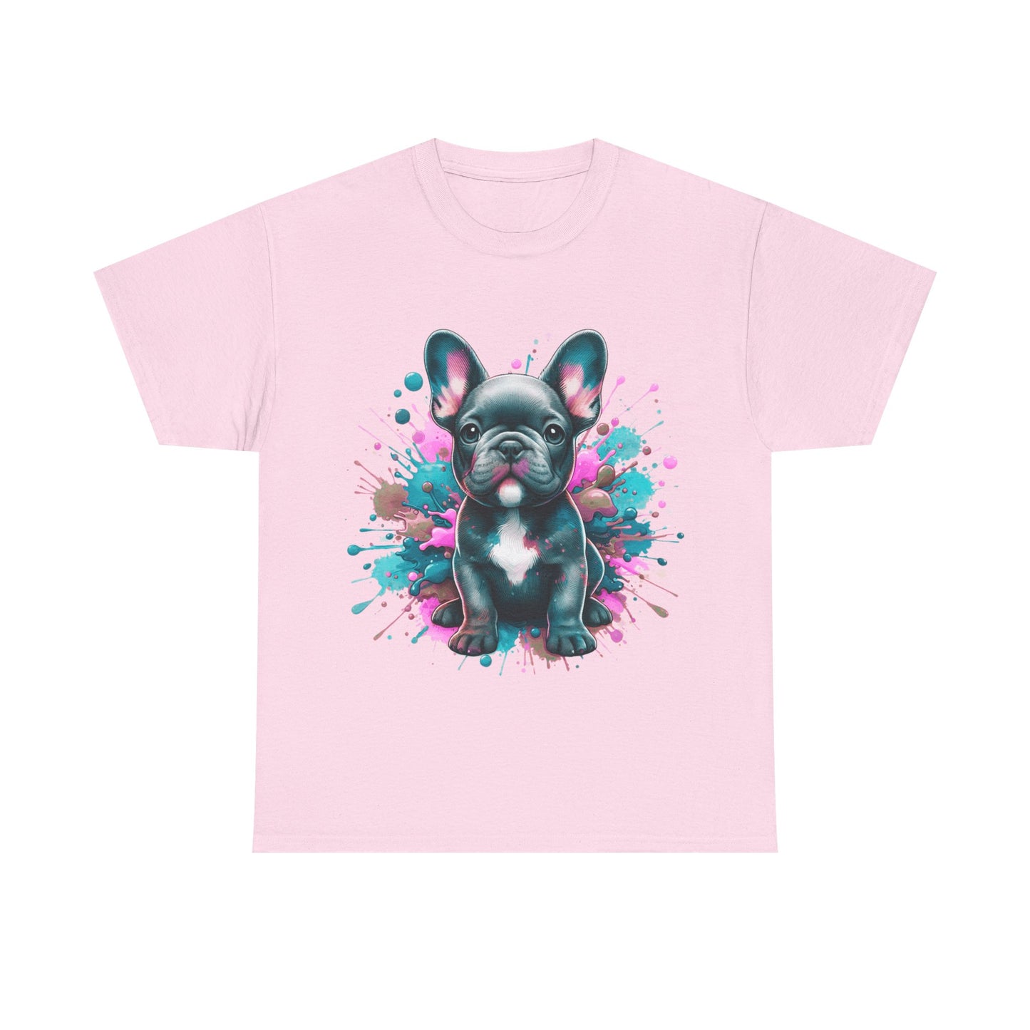 Womens Colourful French Bulldog artistic T-shirt