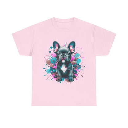 Womens Colourful French Bulldog artistic T-shirt