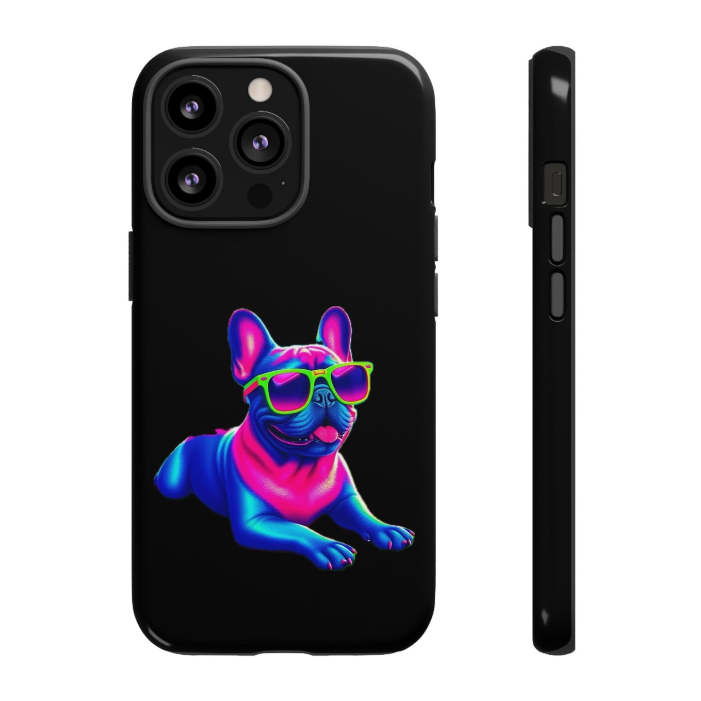 Neon French Bulldog phone case