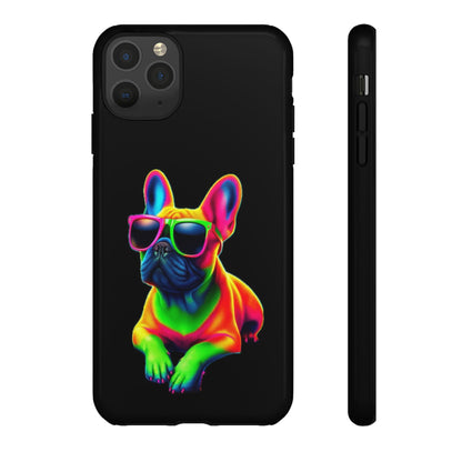 Neon French Bulldog phone case