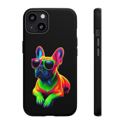 Neon French Bulldog phone case