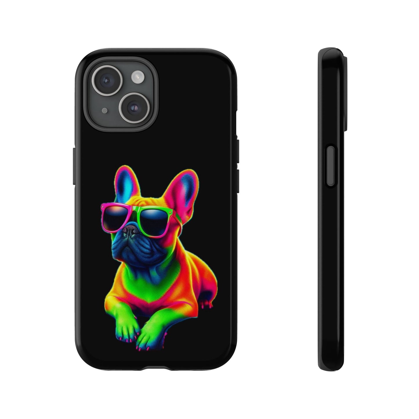 Neon French Bulldog phone case