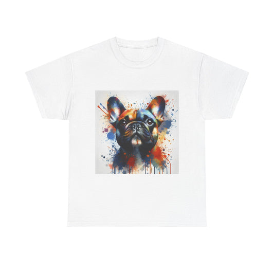 Mens colourful French Bulldog artistic T-shirt