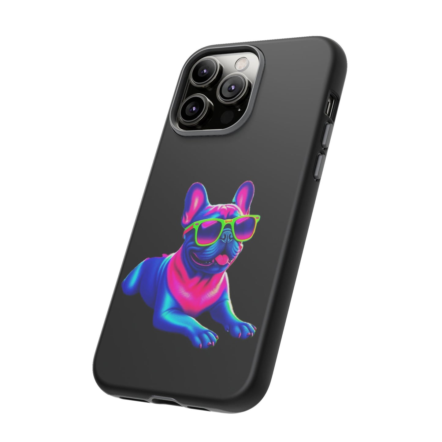 Neon French Bulldog phone case