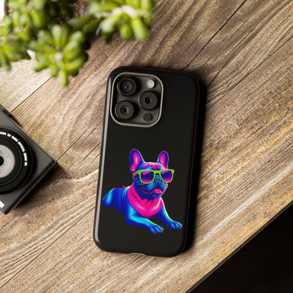 Neon French Bulldog phone case