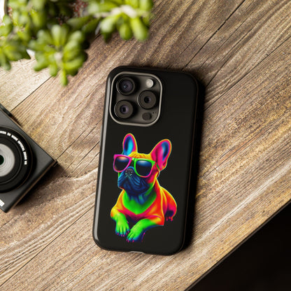 Neon French Bulldog phone case