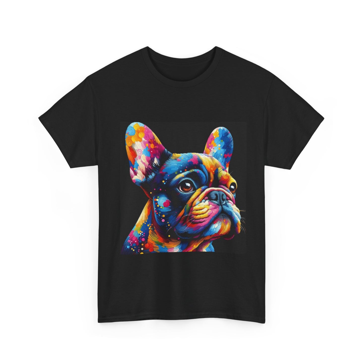 Womens Colourful French Bulldog artistic T-shirt