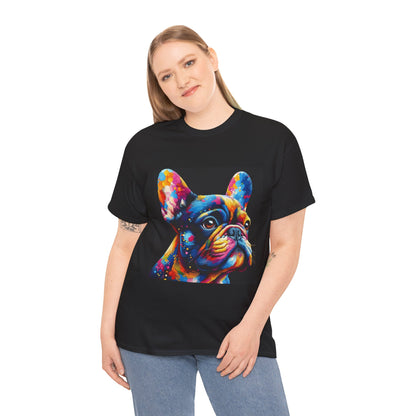 Womens Colourful French Bulldog artistic T-shirt