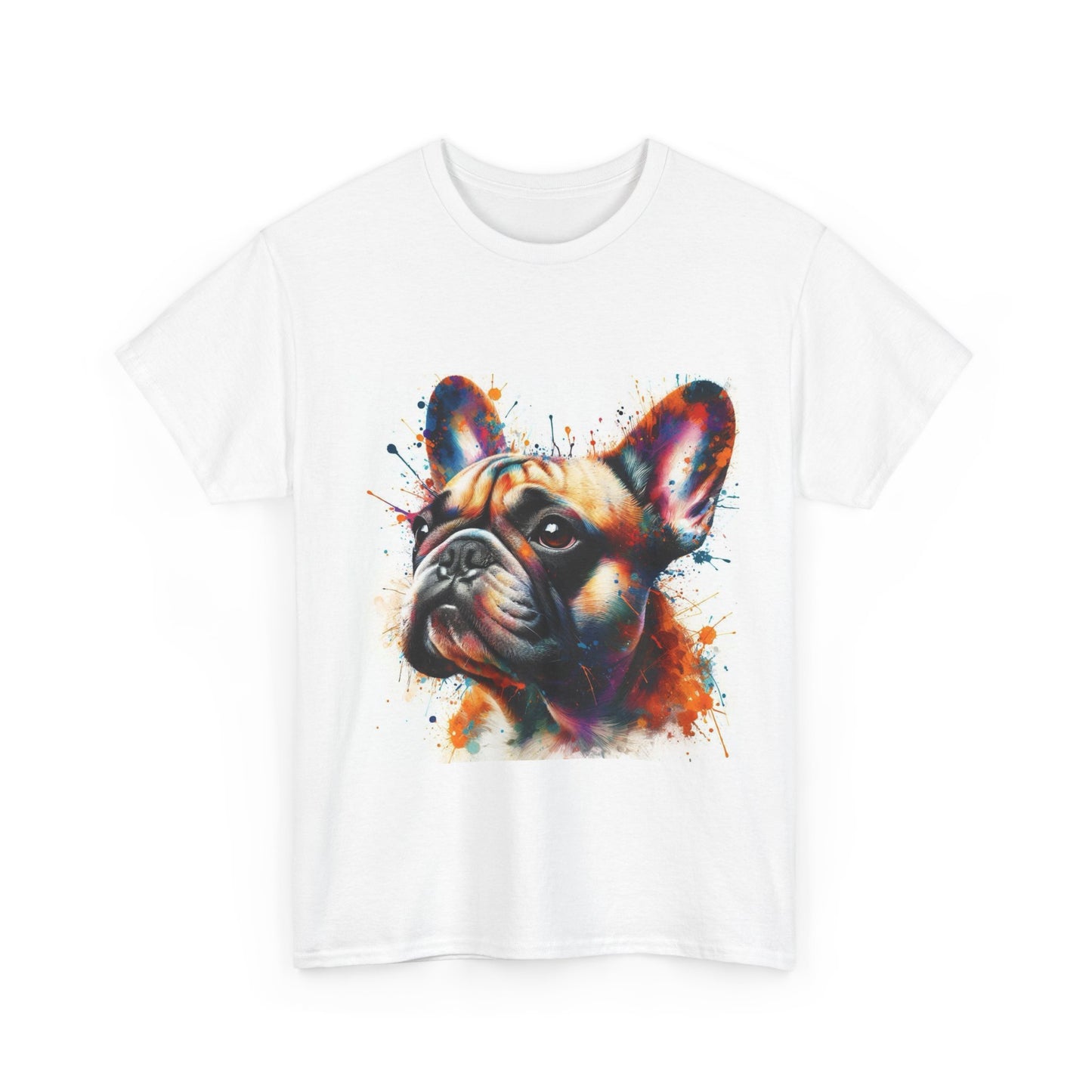 Womens Colourful French Bulldog artistic T-shirt