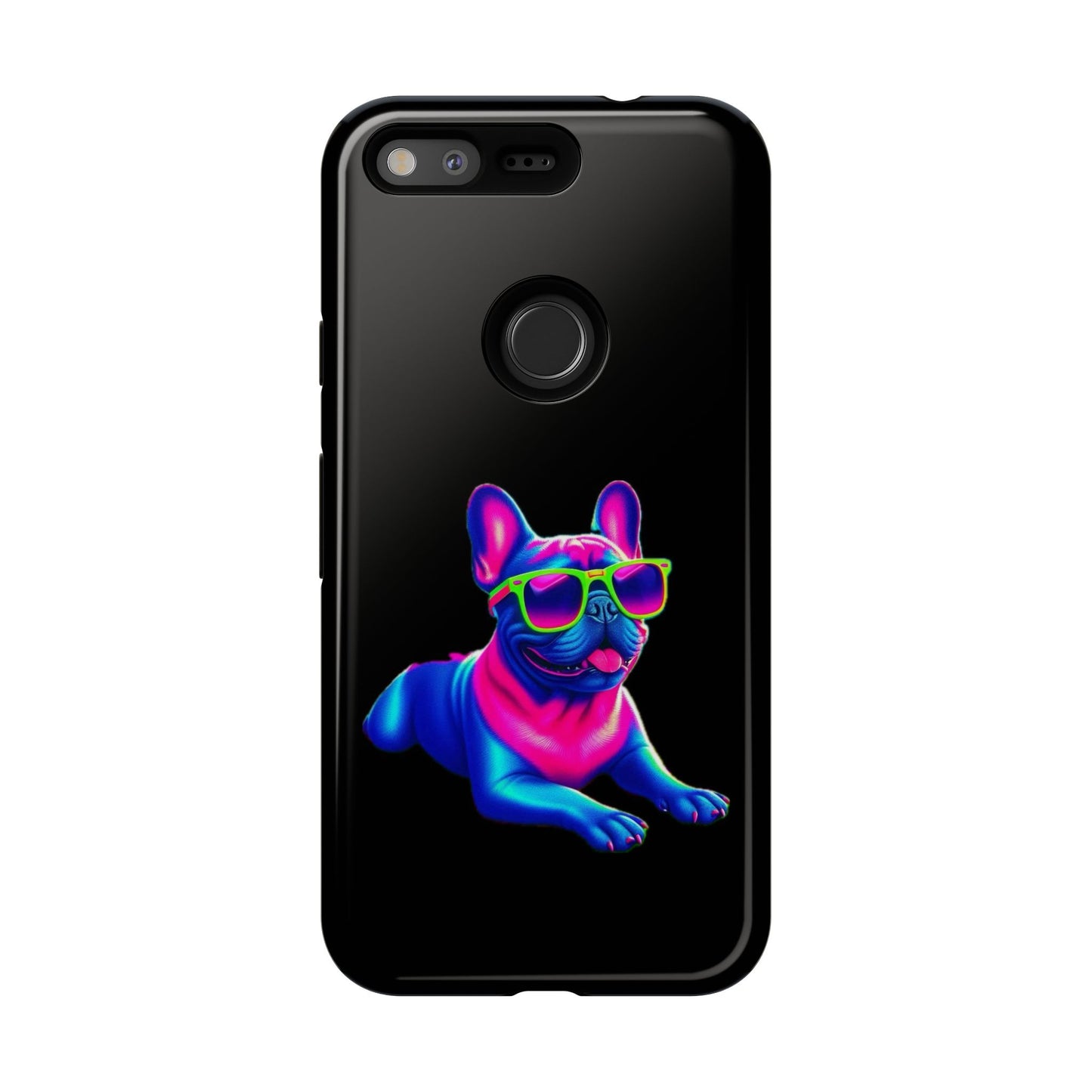 Neon French Bulldog phone case