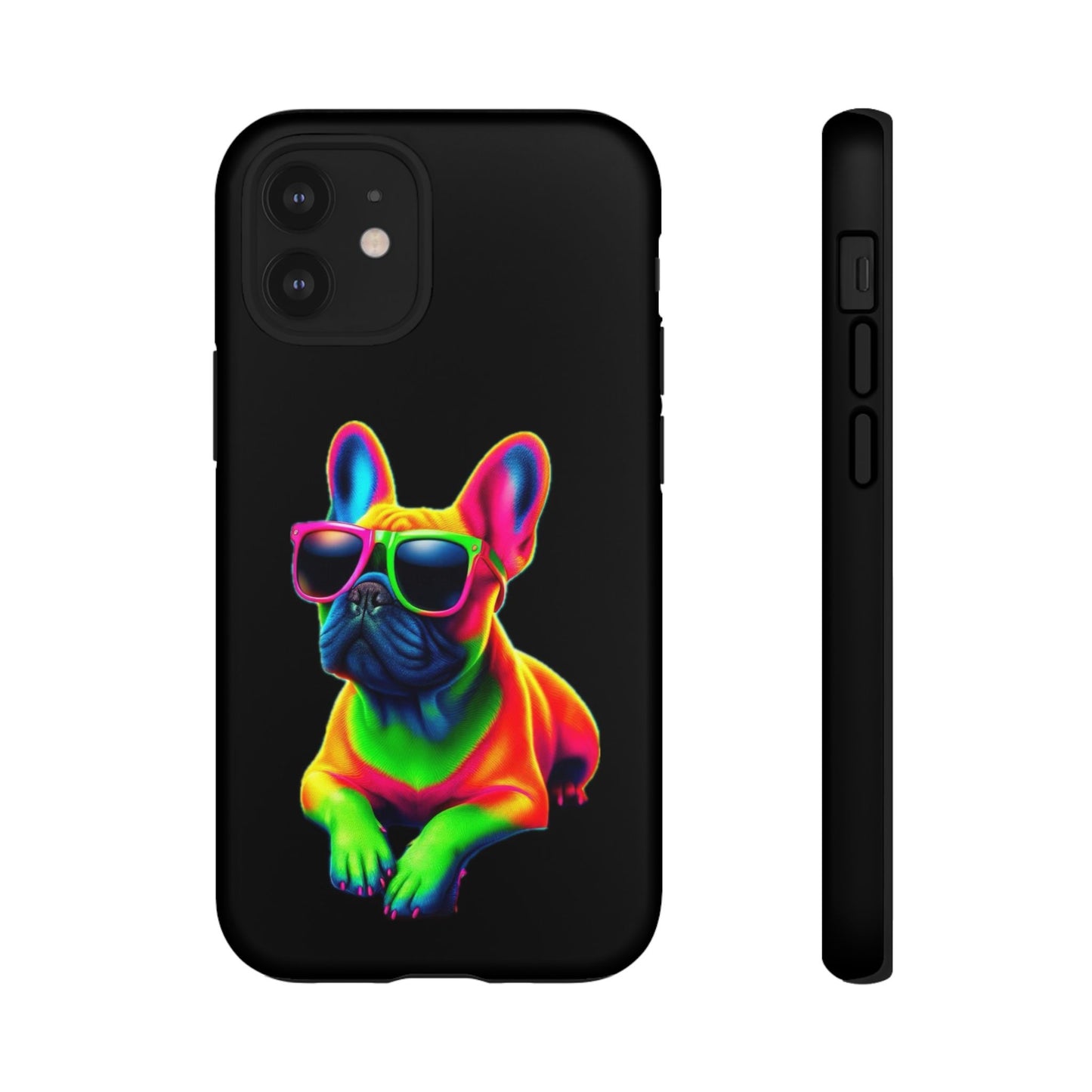 Neon French Bulldog phone case