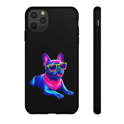 Neon French Bulldog phone case