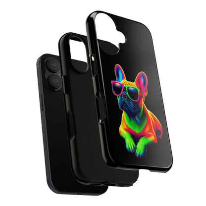 Neon French Bulldog phone case