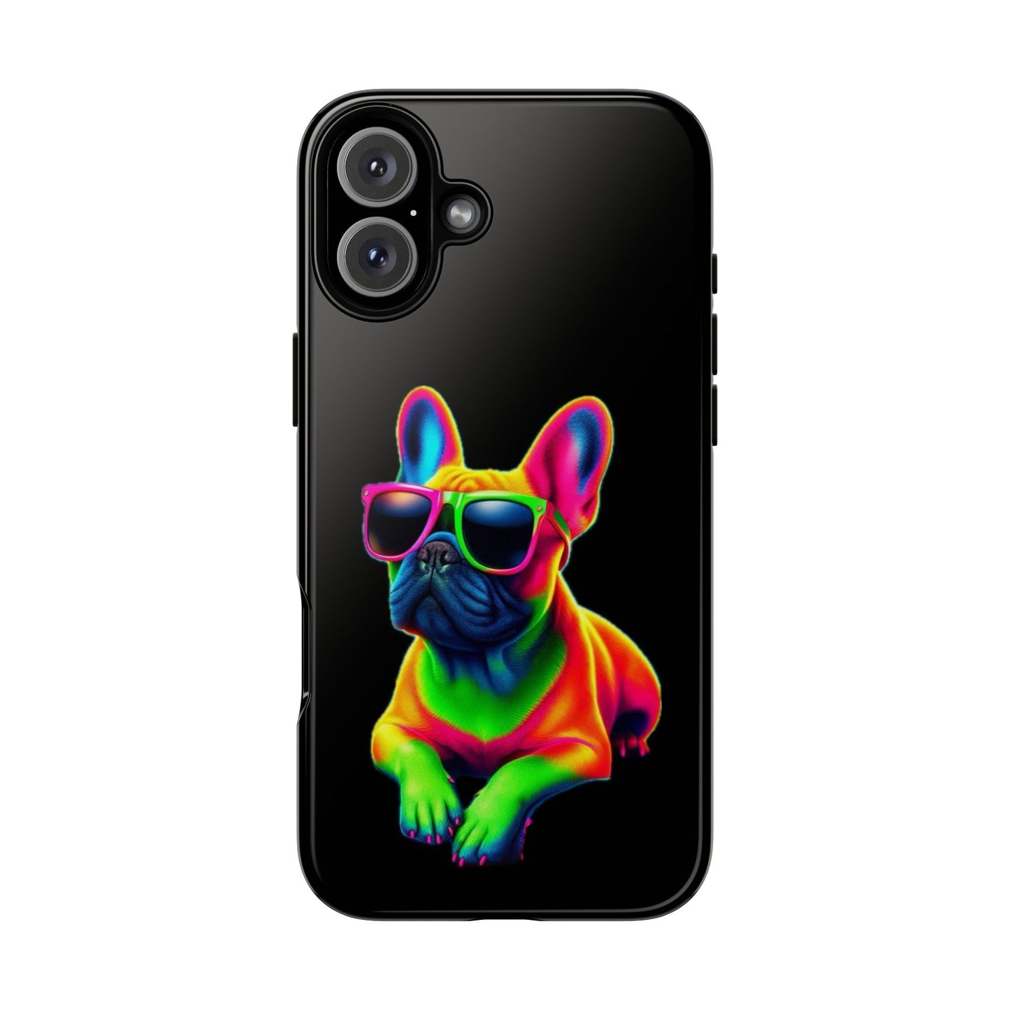 Neon French Bulldog phone case