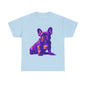 Womens Colourful French Bulldog artistic T-shirt