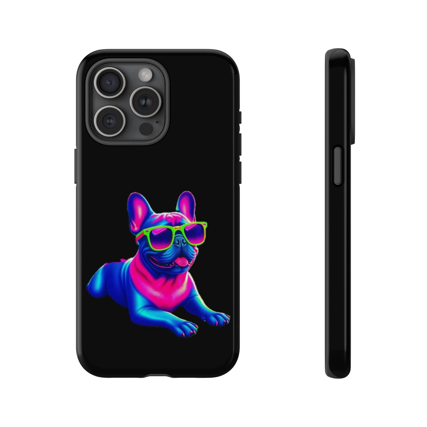 Neon French Bulldog phone case