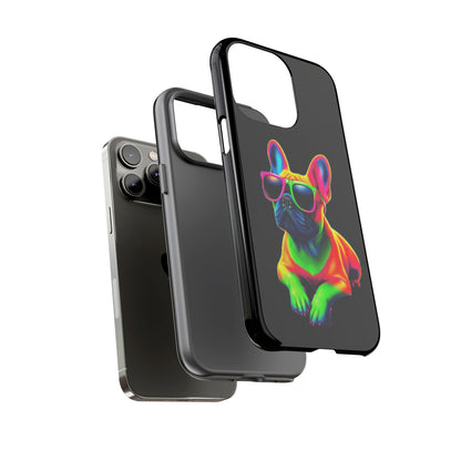 Neon French Bulldog phone case