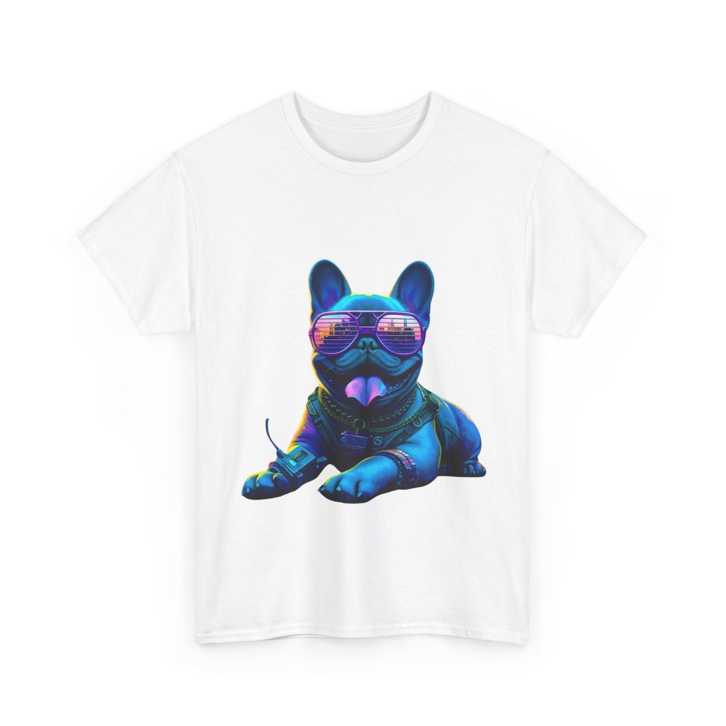 Mens neon French Bulldog T-shirt