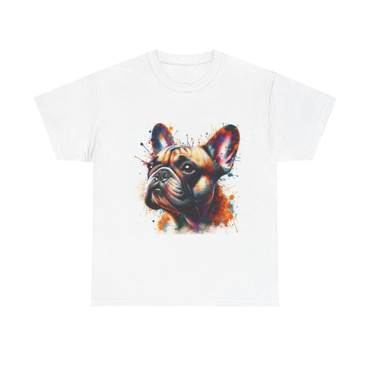 Womens Colourful French Bulldog artistic T-shirt