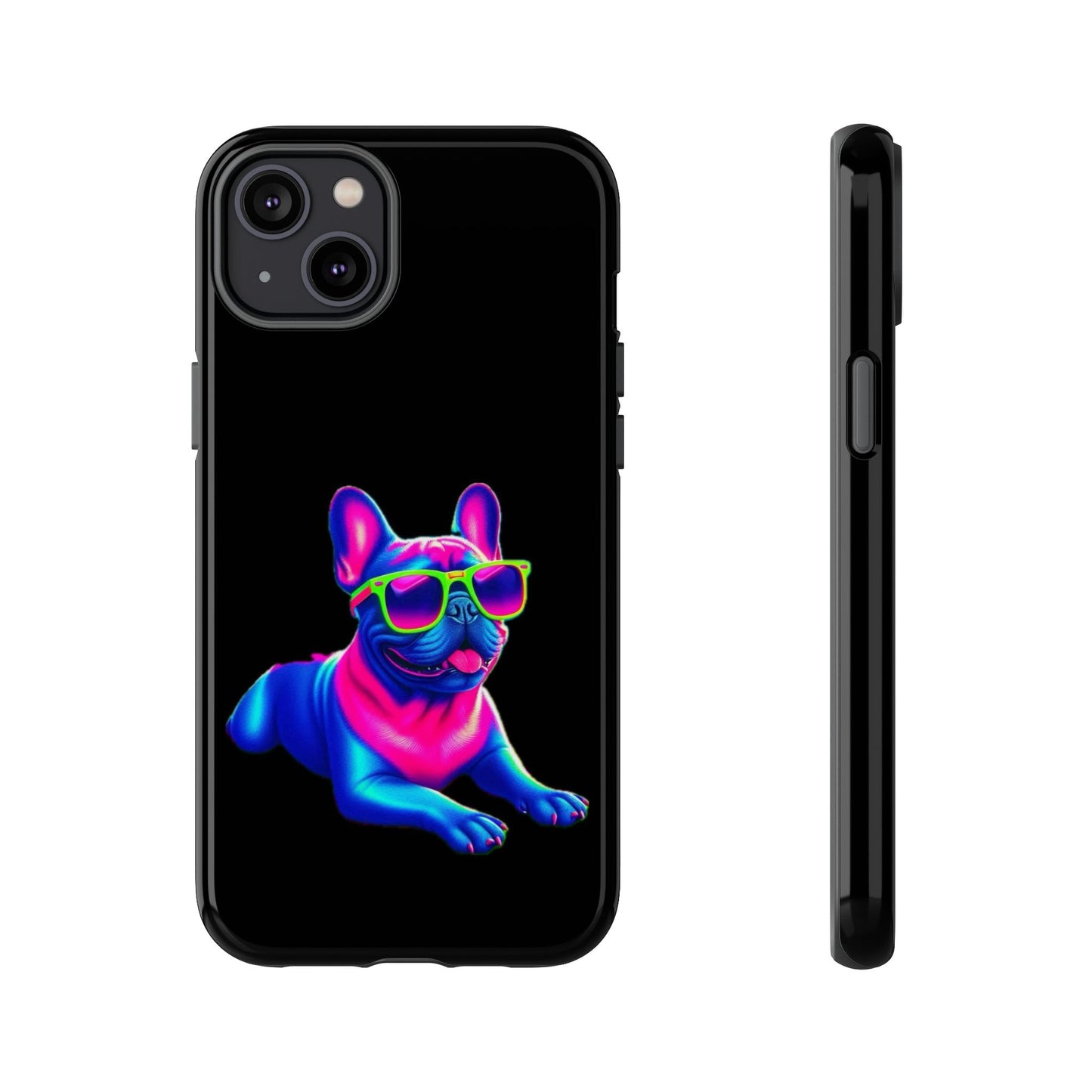 Neon French Bulldog phone case