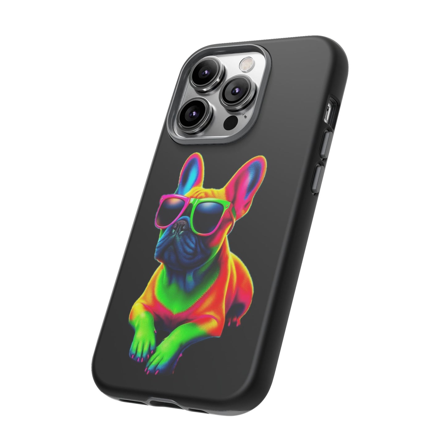 Neon French Bulldog phone case