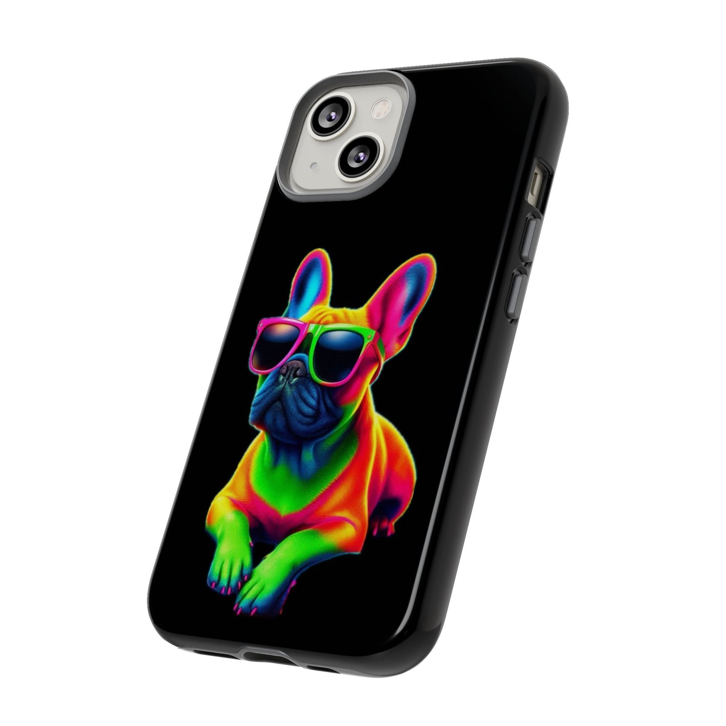 Neon French Bulldog phone case